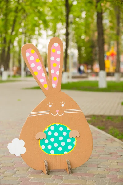 Decoration for Easter. Rabbit of cardboard — Stock Photo, Image