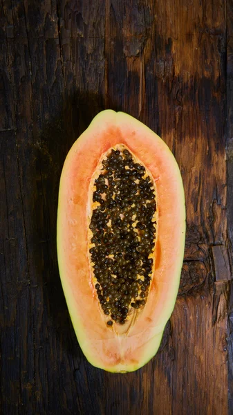 Top view sliced fresh papaya — Stock Photo, Image