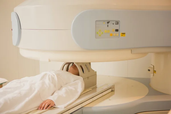 Patient being scanned and diagnosed on a computed tomography — Stock Photo, Image