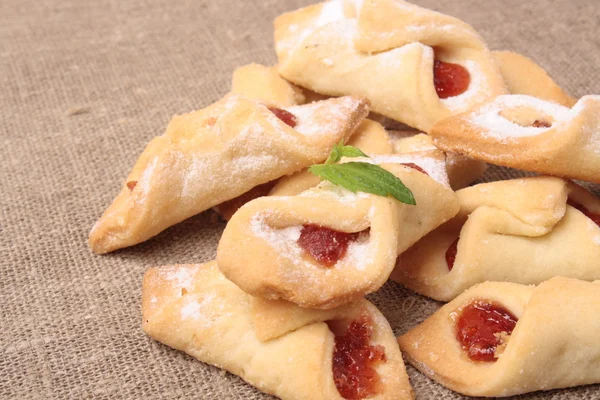 Jam gevuld roomkaas cookies — Stockfoto