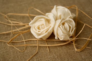 kumaş üzerine gül