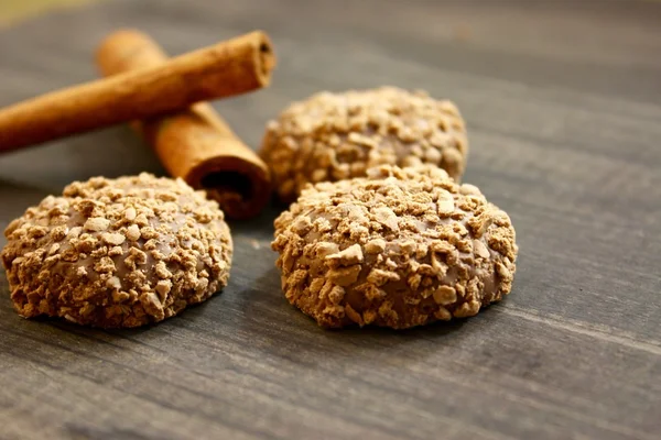 Cookie crumbs Chocolate biscuits — Stock Photo, Image