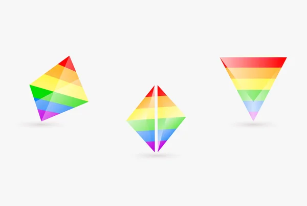 Conjunto de iconos del arco iris de bandera del orgullo LGBT — Vector de stock