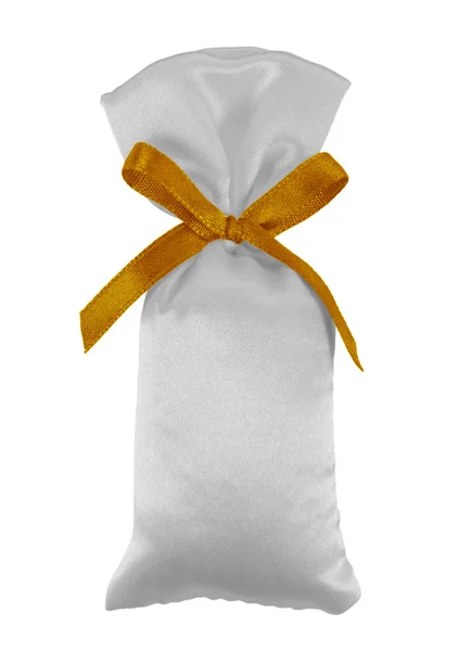 礼品丝绸袋与弓-橙色 — 图库照片