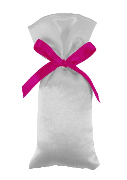 Bolsa de seda de presente com arco - rosa — Fotografia de Stock