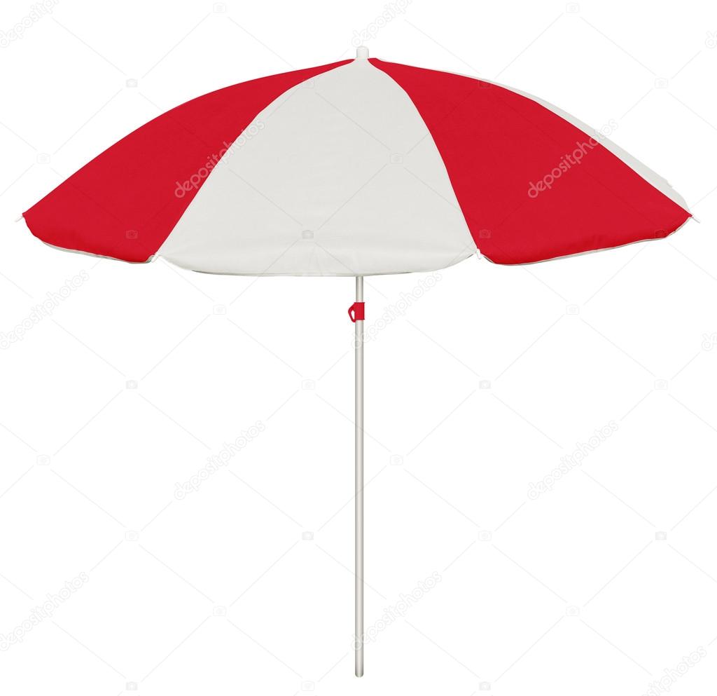 Beach umbrella - red and white