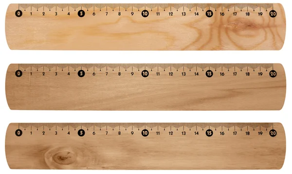 Wooden rulers isolated — Stock Photo, Image