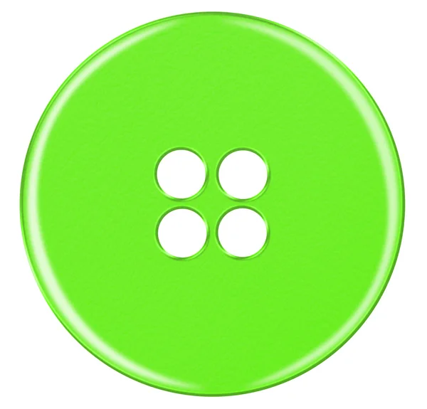 Пластиковая кнопка изолирована - зеленый — стоковое фото