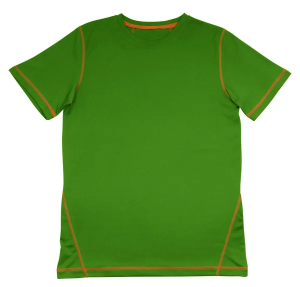 Tričko zelené s oranžový šev — Stock fotografie