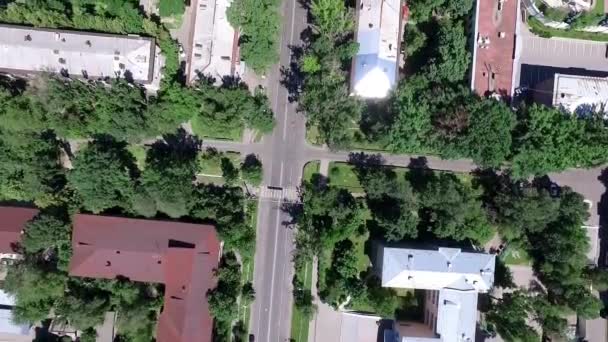 Almaty Top-down - flyger över staden — Stockvideo