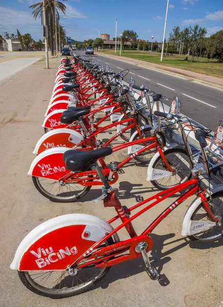 Bicycles on a street of Barcelona — Stock Photo, Image