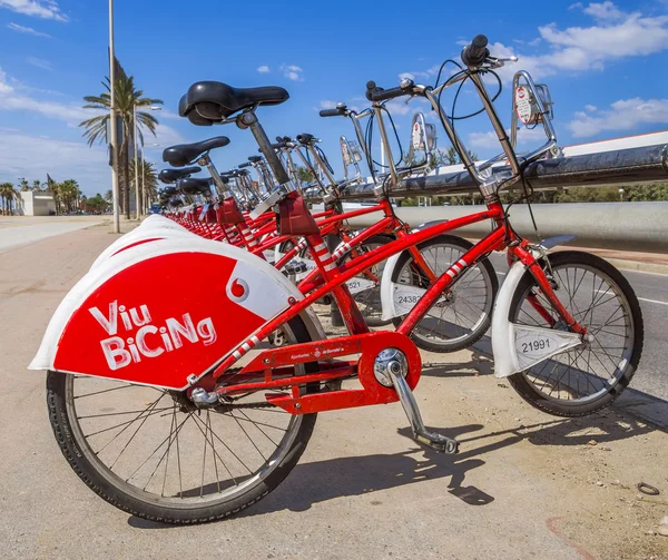 Bicycles on a street of Barcelona — Stock Photo, Image