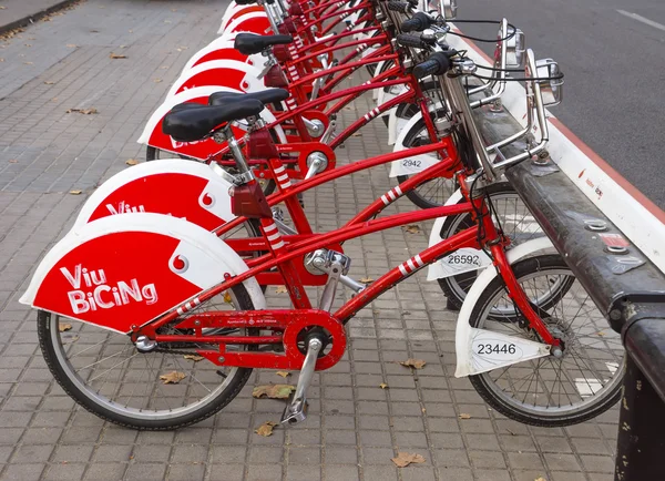 Bicycles on a street of Barcelona — Stock Photo, Image