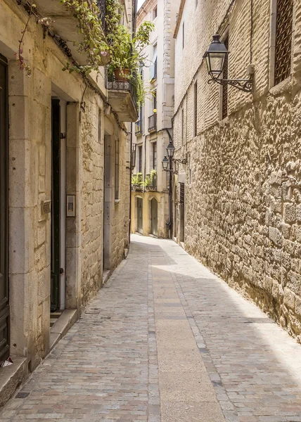 Antigua calle medieval de Girona — Foto de Stock