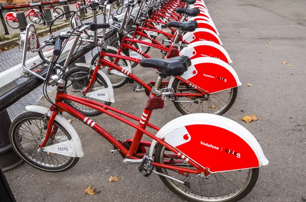 Bicycles on a street of Barcelona — Stock Photo, Image