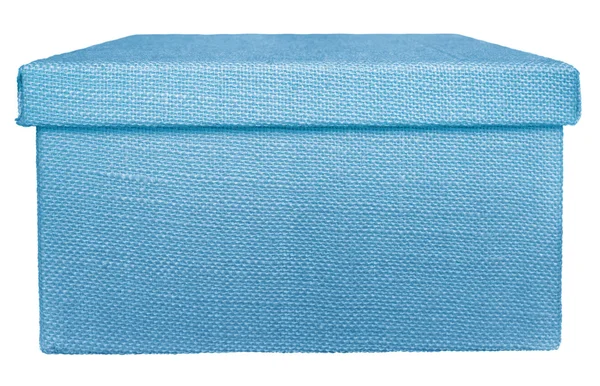 Boîte enveloppée de toile de jute - fermée - bleu clair — Photo