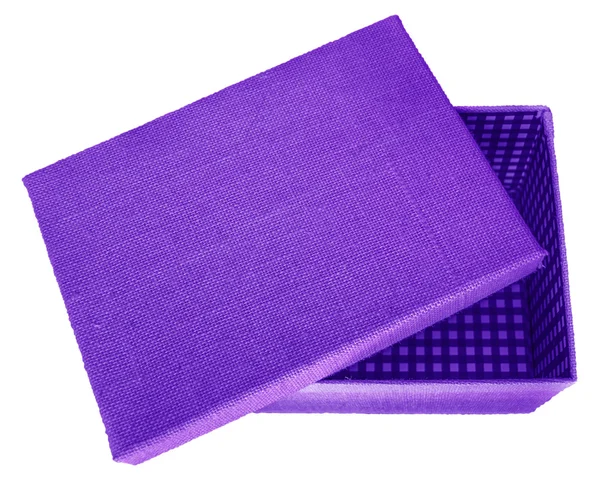 Boîte enveloppée de toile de jute - ouverte - violette — Photo
