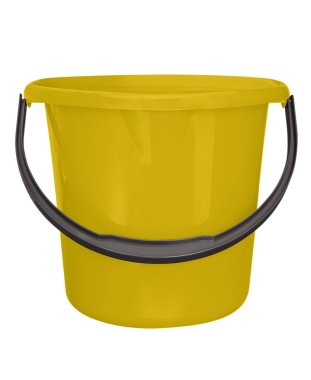 Plastik kova sarı izole-
