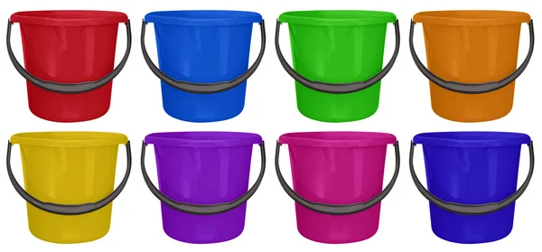 Plastic bucket isolated - colorful — Stock Photo, Image