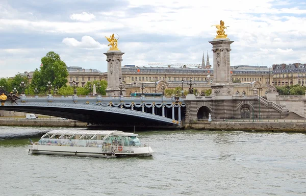 Paris görünümü - Alexander III Köprüsü — Stok fotoğraf