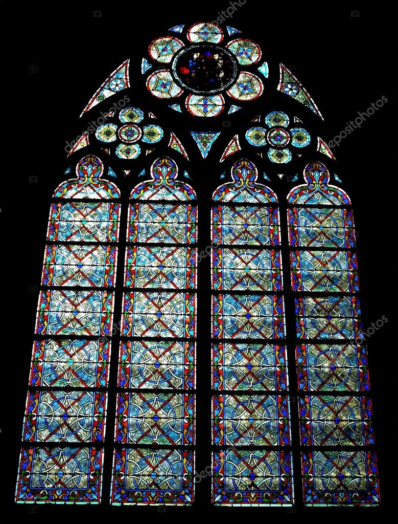 Notre Dame bunte Fenster — Stockfoto © venakr 71642695