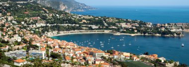 Nice şehir - Villefranche-sur-Mer havadan görünümü