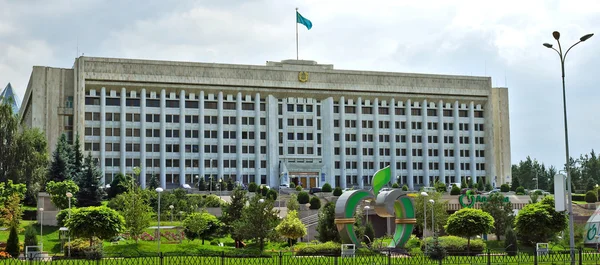 Almaty, Kazakhstan - The building of city administration at the — Stock Photo, Image