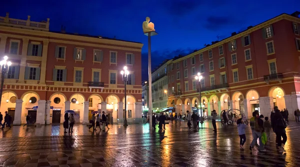 Città di Nizza - Place Massena di notte — Foto Stock