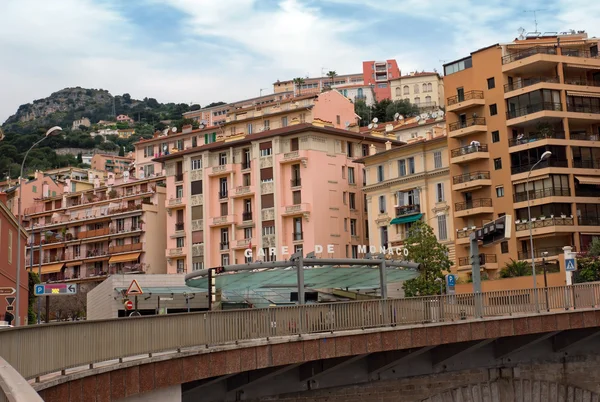 Monaco - uitzicht op de stad in de buurt van het treinstation Monaco-Ville — Stockfoto