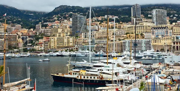 Monaco - Yachts in the port Hercules — Stock Photo, Image