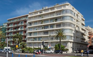 Nice şehir - mimari Promenade des Anglais boyunca