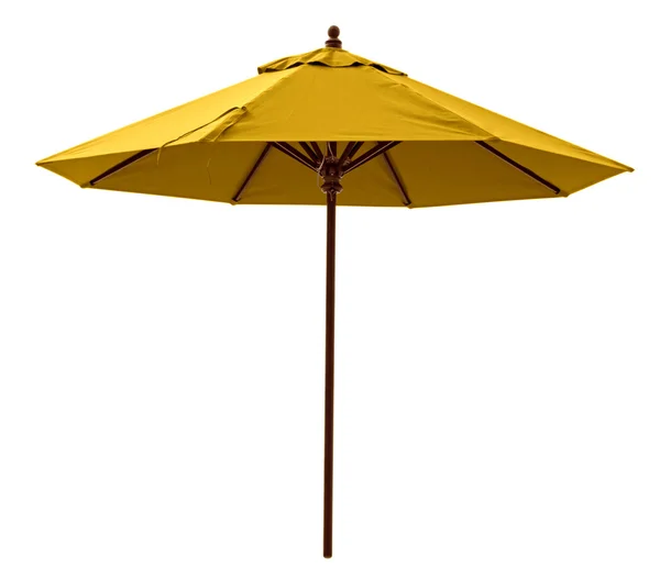 Желтый пляжный зонтик — стоковое фото