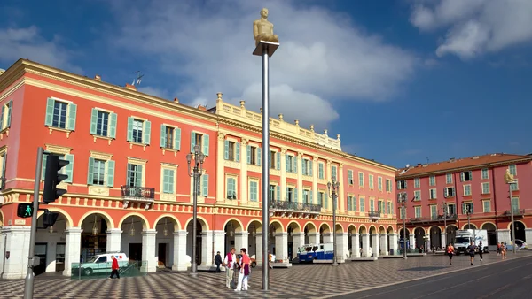 Cidade de Nice - Arquitetura do Lugar Massena — Fotografia de Stock