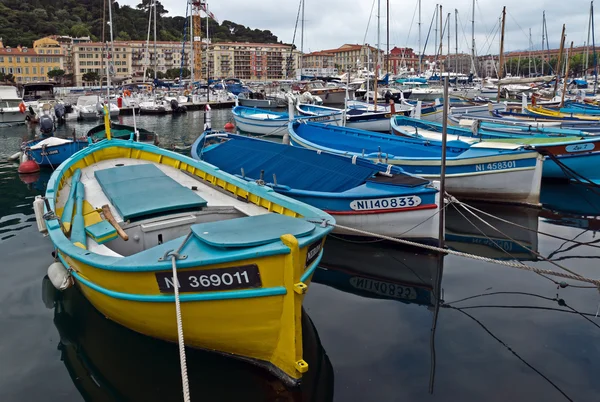 City of Nice - Colorful boats — Stock Photo, Image