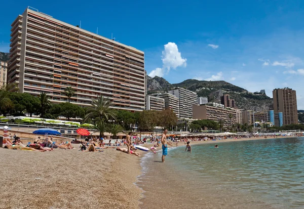 Monaco - Monte Carlo buildings from the city beach — Stock Photo, Image