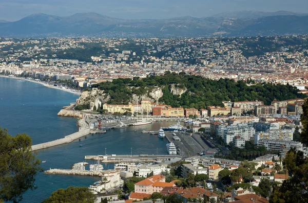 Cidade de Nice - Vista panorâmica do distrito Villefranche-sur-Mer — Fotografia de Stock