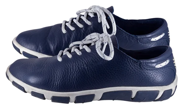 Pair of blue shoes isolated on a white — Stock Photo, Image