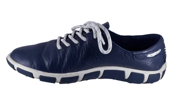 Right blue shoe isolated on a white — Stock Photo, Image