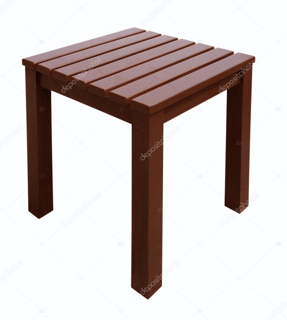 Wooden stool isolated on white