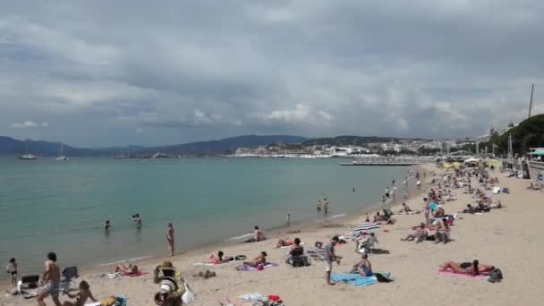 Cannes - Beach — Stockvideo