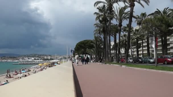 Cannes - boulevard croisette — Vídeo de Stock