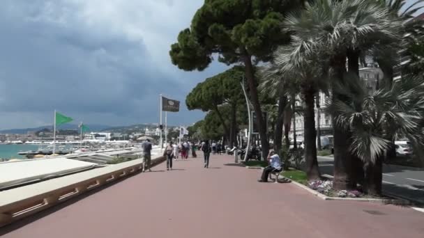 Cannes - croisette Bulvarı — Stok video