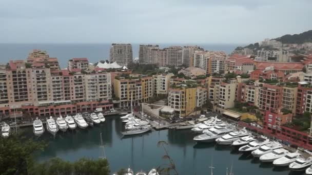 Monaco - View of the Fontvielle harbour — Stock Video