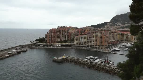 Monaco-widok na port Fontvielle — Wideo stockowe
