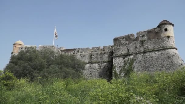 Castillo antiguo - Fort du mont Alban, Niza, Francia — Vídeo de stock