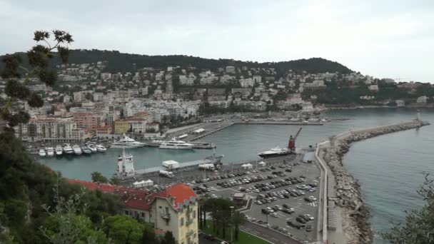 Vue aérienne du port de Villefranche sur mer à Nice, France . — Video