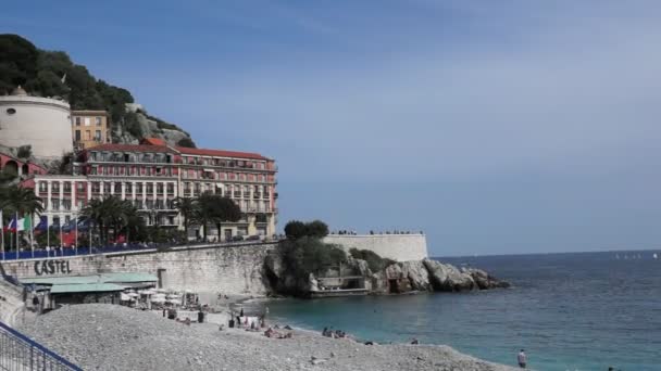 Luksusowy ośrodek Riwiery Francuskiej, Nicea, Francja — Wideo stockowe