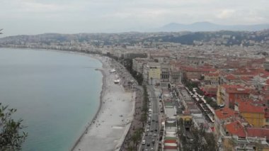 Fransa'da Nice Timelapse görünümü şehir. Fransız Rivierası'nın lüks resort.
