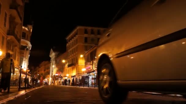 Nice - gece sokak — Stok video