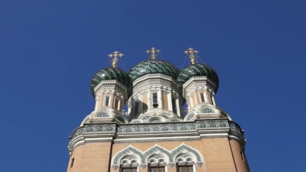 The Russian Orthodox church in Nice, France — Wideo stockowe